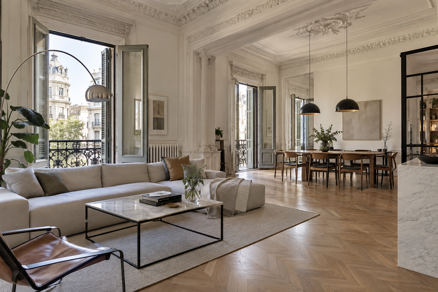 Interior remodelado con terminaciones contemporáneas